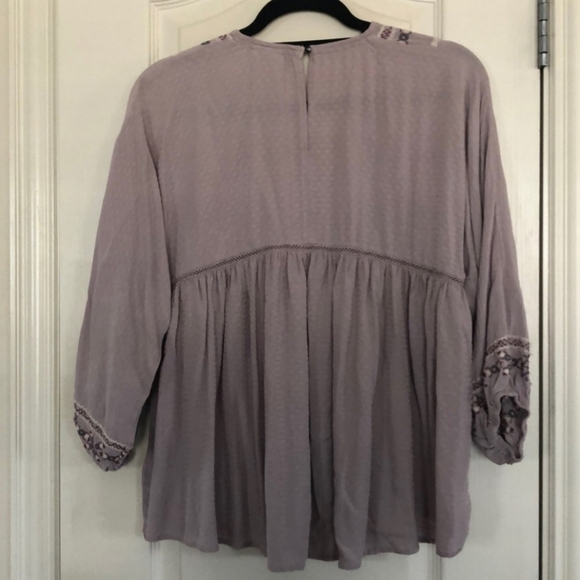 Knox Rose Peasant Top Lilac Purple Women's XL Boho Bohemian Embroidered Details - Picture 4 of 11